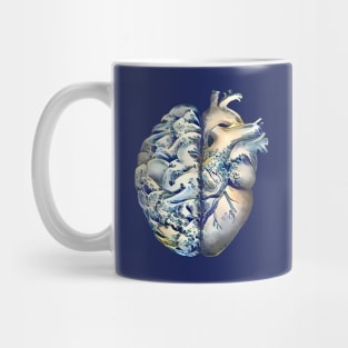 Big wave style, Right balance between head and brain or heart and feeling Mug